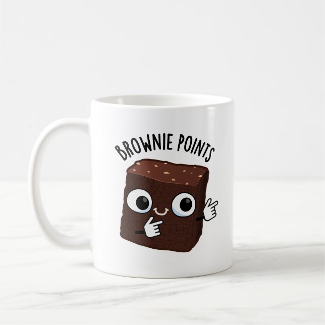Brownie Points Funny Snack Pun  Kaffeetasse (Links)