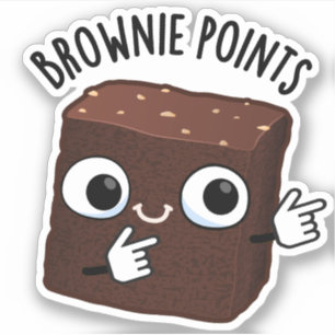 Brownie-Punkte Lustiger Snack-Wortwitz  Aufkleber