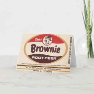 Brownie Root Beer Etikett Grußkarte Karte