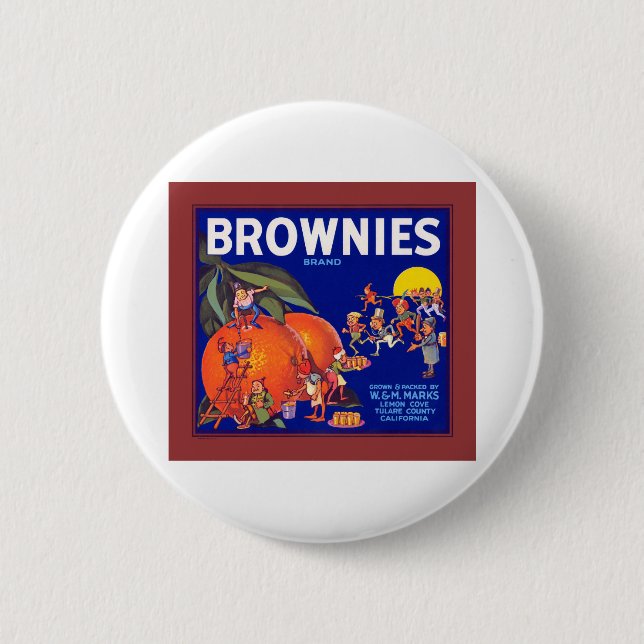 Brownies Brand California Orange Button (Vorderseite)