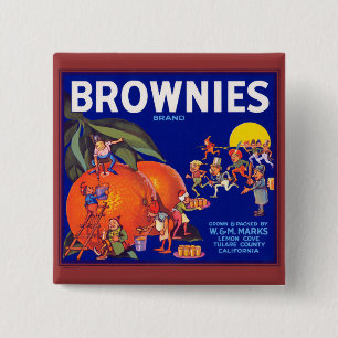 Brownies Brand California Orange Button