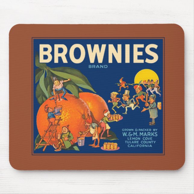 Brownies Brand Orange Crate Label Mousepad (Vorne)