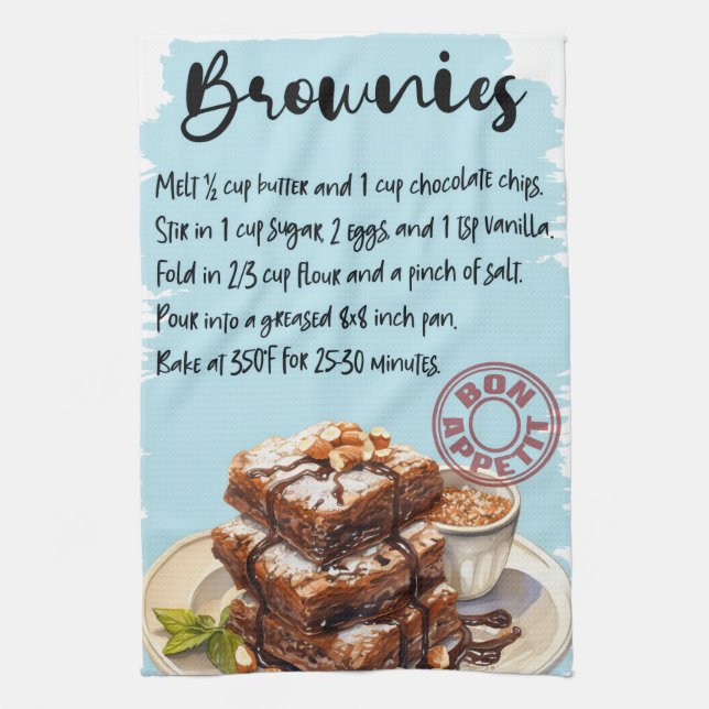 Brownies-Rezept Geschirrtuch (Vertikal)