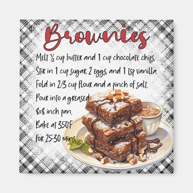 Brownies-Rezept Magnet (Vorne)
