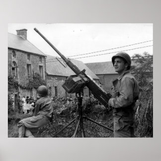 Browning 50 cal M2 Machine Gun Weltkrieg II Poster