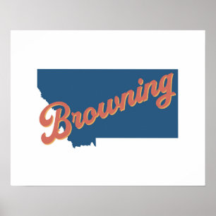 Browning, Montana-Staat Poster