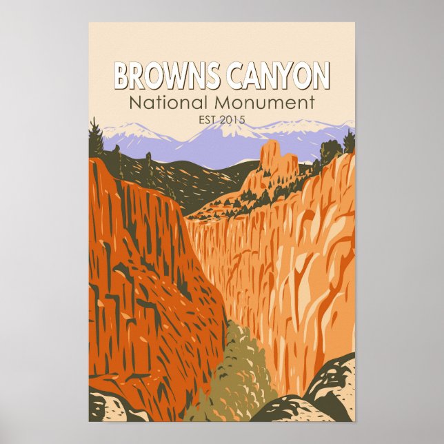 Browns Canyon National Monument Vintag Poster (Vorne)