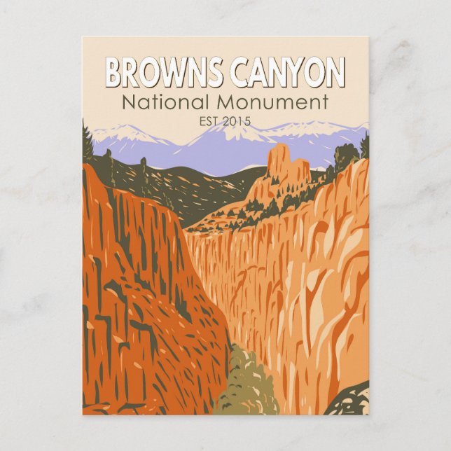 Browns Canyon National Monument Vintag Postkarte (Vorderseite)