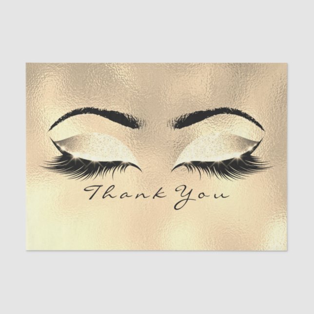 Browns Gold Glitzer Vielen Dank Eyes Lashes Seidenpapier (Vorderseite)