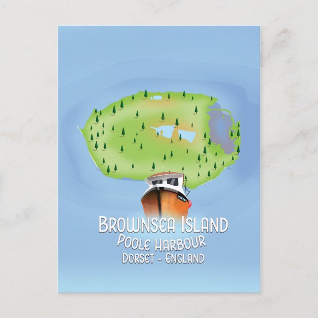 Brownsea Island map, Poole, dorset, England. Postkarte (Vorderseite)
