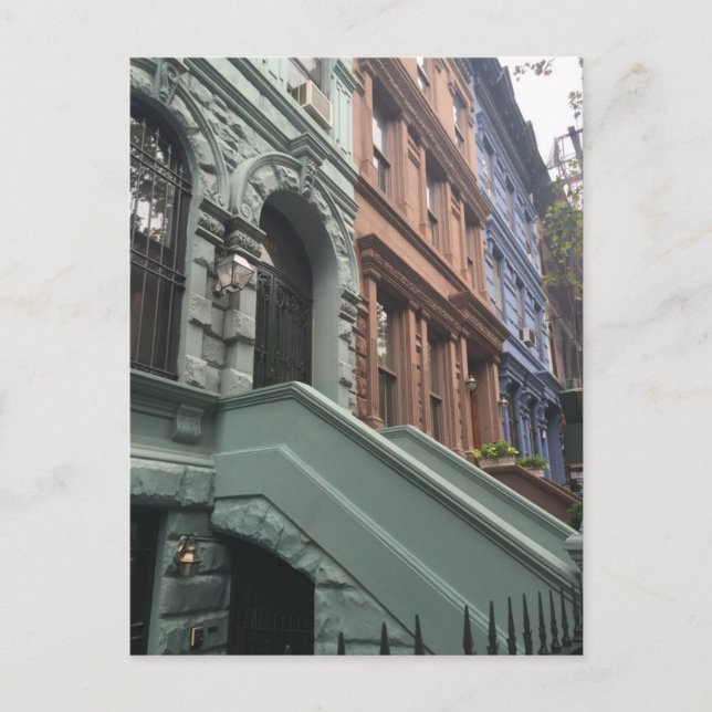 Brownstones Upper West Side New York City NYC Postkarte (Vorderseite)
