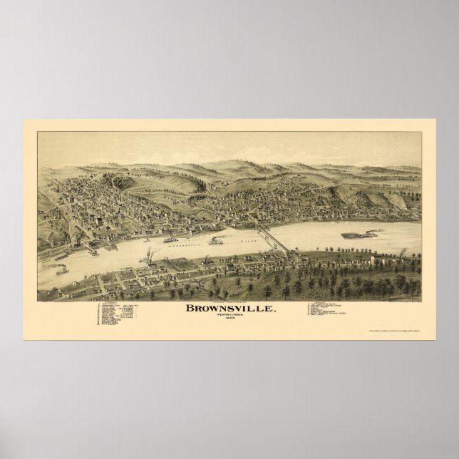 Brownsville, PA Panoramic Map - 1902 Poster (Vorne)