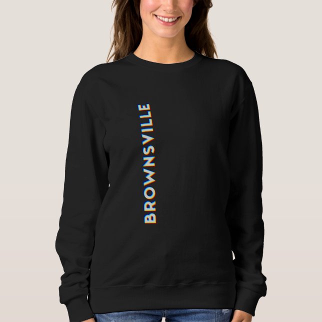 Brownsville Texas CMYK Glitch Type Sweatshirt (Vorderseite)