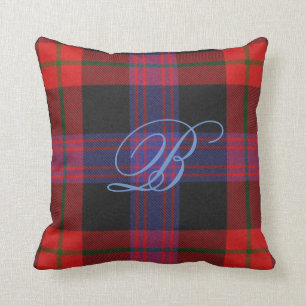 Browntartan-Monogramm-Kissen Kissen