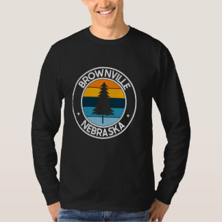 Brownville Nebraska NE USA City Pride Retro Sunset T-Shirt