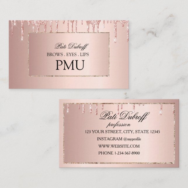 Brows Aftercare PMU Microblading Henna Salon Visitenkarte (Vorne/Hinten)