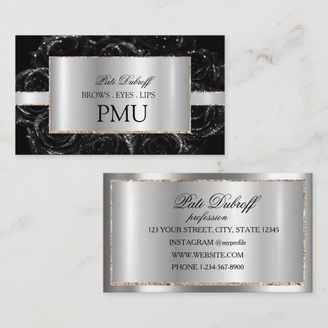 Brows Aftercare PMU Microblading Henna Salon Visitenkarte (Vorne/Hinten)