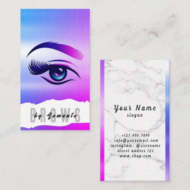 Brows Aftercare PMU Microblading Henna Salon Visitenkarte (Vorne/Hinten)