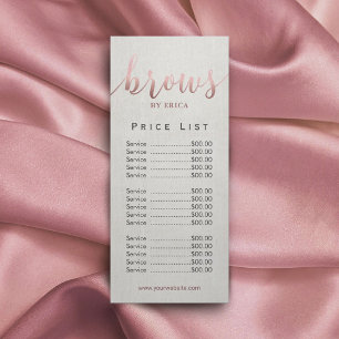 Brows Beauty Salon Esthetician Wellness-Center Pre Werbekarte