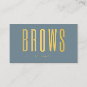 Brows dusty blau und Gold Visitenkarte
