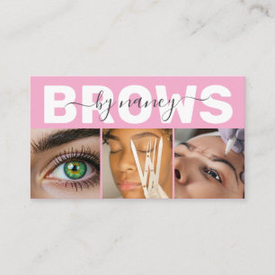 Brows Elegant Blush Pink Foto QR Code Logo Visitenkarte
