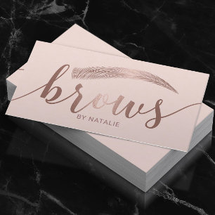 Brows Eyebrow Salon Microblading Blush Pink Visitenkarte