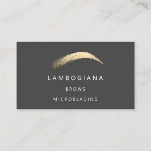 Brows Golden Logo Microblading Social Media Grau B Visitenkarte