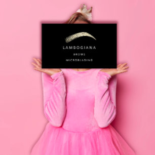 Brows Golden Logo Mikroblendung Social Media Black Visitenkarte