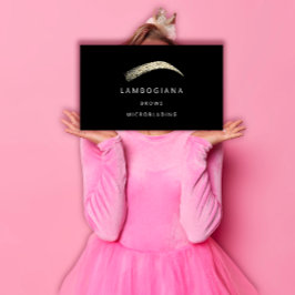 Brows Golden Logo Mikroblendung Social Media Black Visitenkarte