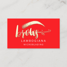 Brows Golden Logo Mikroblendung Social Media Red Visitenkarte