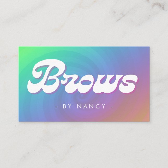 Brows Groovy Retro Rainbow Swirl Muster Visitenkarte (Vorderseite)