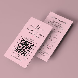 Brows Lash Makeup Artist Pink Pastel Treuekarte Visitenkarte