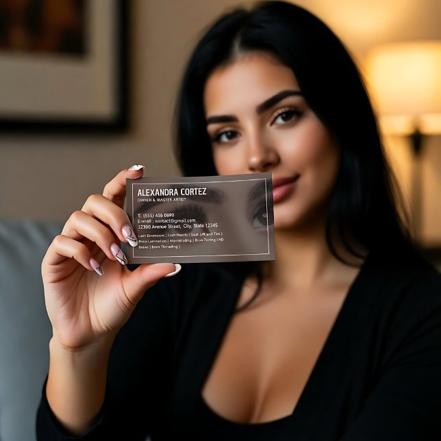 Brows & Lashes Zweisprachiges Spanisch Visitenkarte (Brows & Lashes Bilingual Spanish Business Cards)