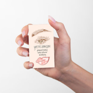 Brows Makeup Logo QRCode Powder Lip Ozean Eyelash Visitenkarte