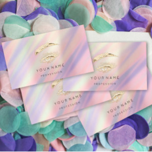 Brows Makeup QR LOGO Golden Eyelashes Ombre Visitenkarte