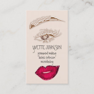 Brows Makeup QRCode Logo Red Lip Skinny Eyelash Visitenkarte