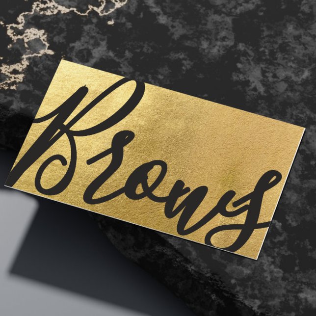 Brows Microblading Beauty Salon Gold Brown Modern Visitenkarte (Von Creator hochgeladen)