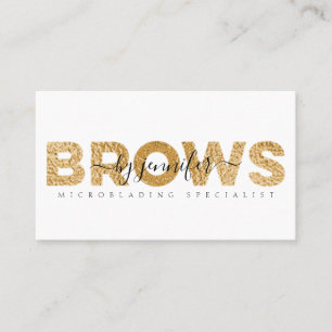 Brows Specialist Gold Foil Typografy Modern Visitenkarte