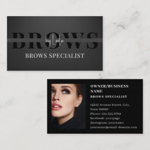 Brows Typografie Eyebrow Salon Foto Luxus Visitenkarte