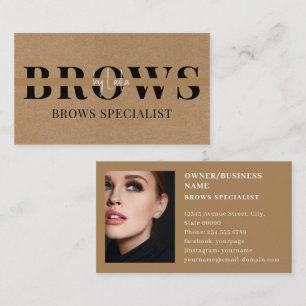 Brows Typografie Eyebrow Salon Foto Luxus Visitenkarte