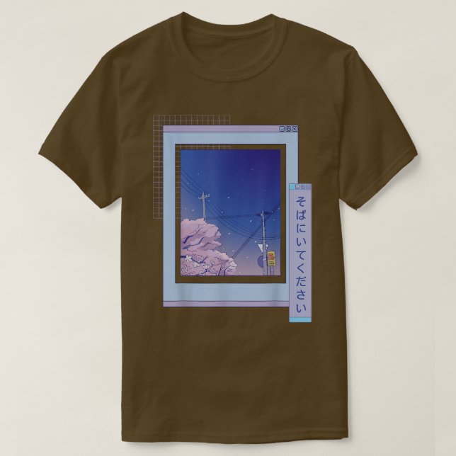 Browser Sakura Niedlich Anime Vaporwave Japanische T-Shirt (Design vorne)