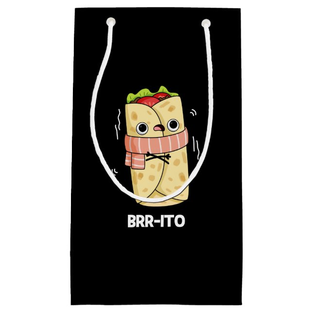 Brr ito Funny Freezing Cold Burrito Pun Dark BG Kleine Geschenktüte (Vorderseite)