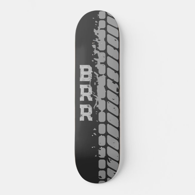 BRR-Logo, graue Schriftzüge Skateboard (Vorderseite)