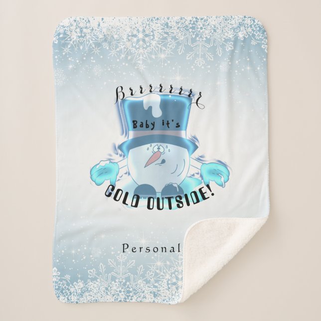 Brrr, Baby, es ist kalt draußen Sherpadecke (Vorderseite)