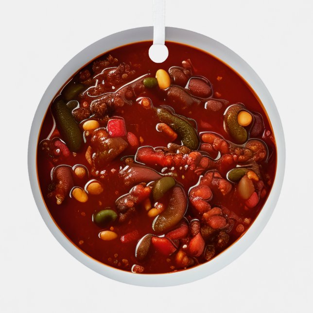 Brrr Weihnachten ist ein Chili | Funny Food Puff Ornament Aus Metall (Vorderseite)