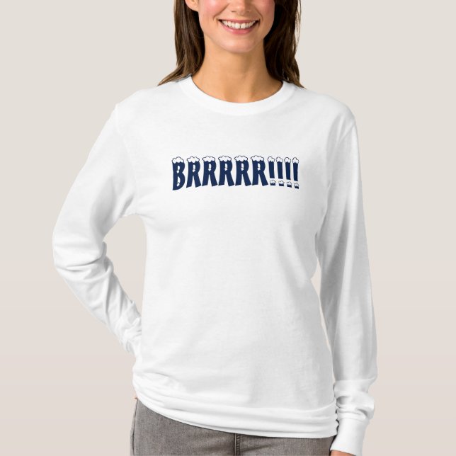 Brrrr ist es kalte Damenstrickjacke T-Shirt (Vorderseite)