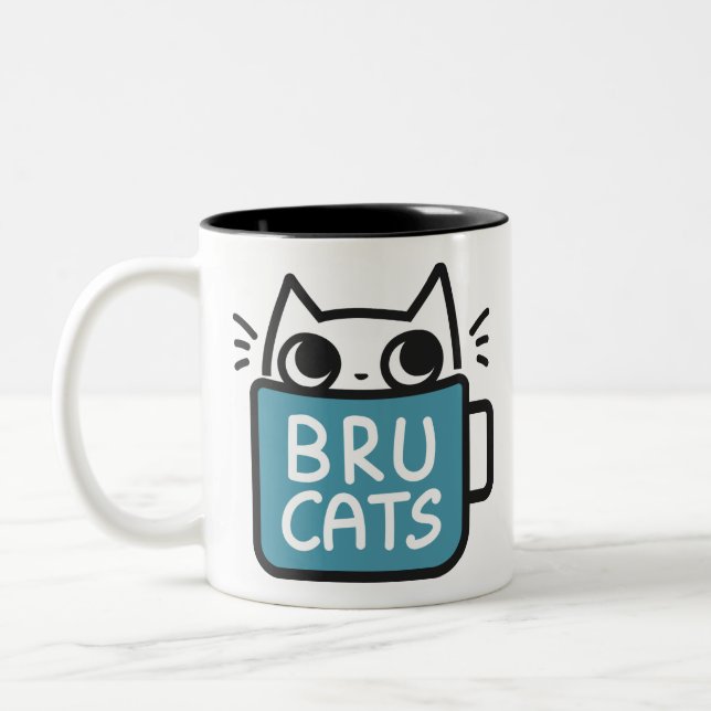 Bru Katzen-Kaffee-Tasse Zweifarbige Tasse (Links)
