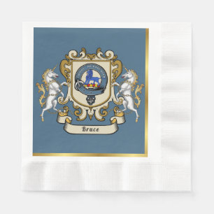 Bruce Clan Abzeichen Blue Personalisiert Serviette