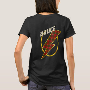 Bruce Clan Abzeichen & Lightning Bolt Tartan T - S T-Shirt