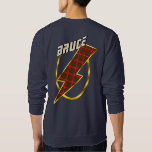 Bruce Clan Abzeichen & Tartan Lighting Bolt Sweatshirt